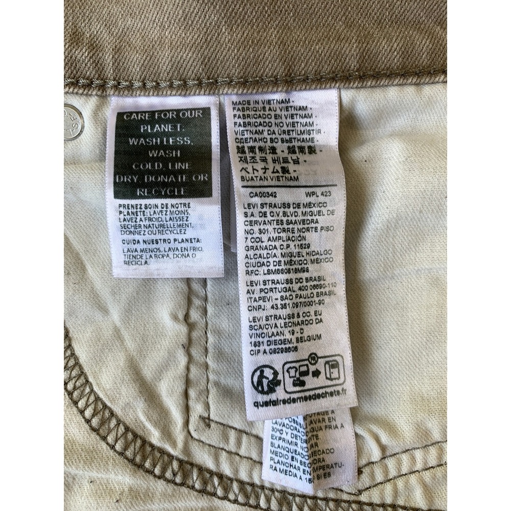 Levis 505 Jean Mens 38x32 Beige Tan Regular Fit Straight Leg Cotton Denim Pants - Picture 12 of 16
